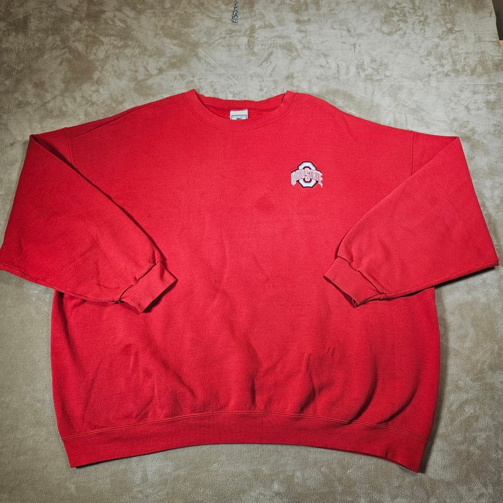 Vintage Lee Ohio State Buckeyes Crewneck Sweatshirt Red 4XL 90s Heavyweight